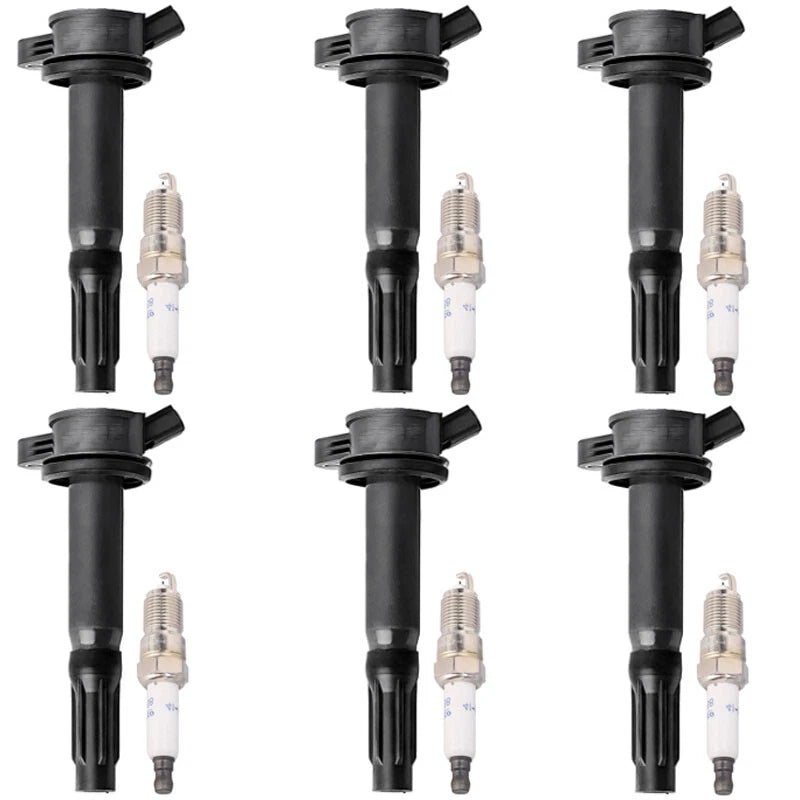 6X Ignition Coils + 6X Spark Plugs for Ford Fusion Mercury Milan (2006–2012)
