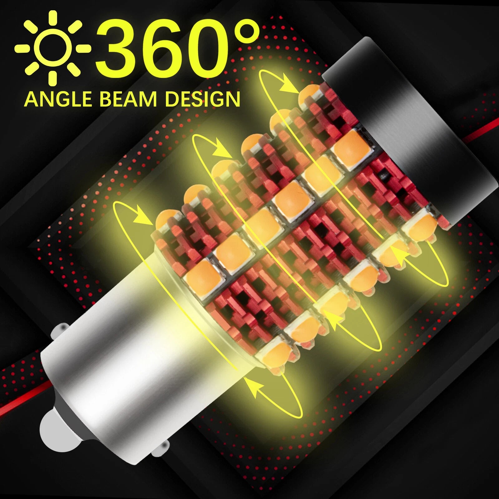 Amber 1156 BA15S LED Turn Signal Bulb for Canbus Anti Hyper Flash (3030)