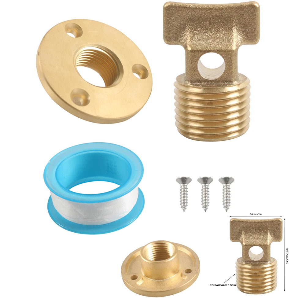 1/2 Inch NPT Brass Drain Stopper for Marine Garboard Drain (N/A)