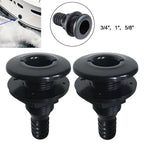 2Pcs Black Thru Hull Connectors for Marine Applications
