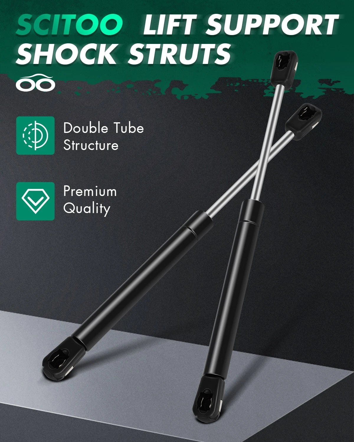 2 Pcs Gas Struts for Truck Toolbox Lid Lift Supports (Universal)
