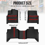 All-Weather Floor Mats Liners for Toyota Tundra CrewMax (2022–2025) TPE Rubber