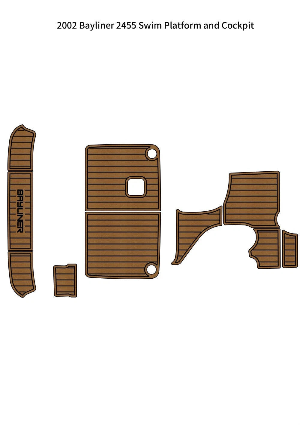 EVA Foam Teak Deck Floor Pad Mat for Bayliner 2455 (2002)