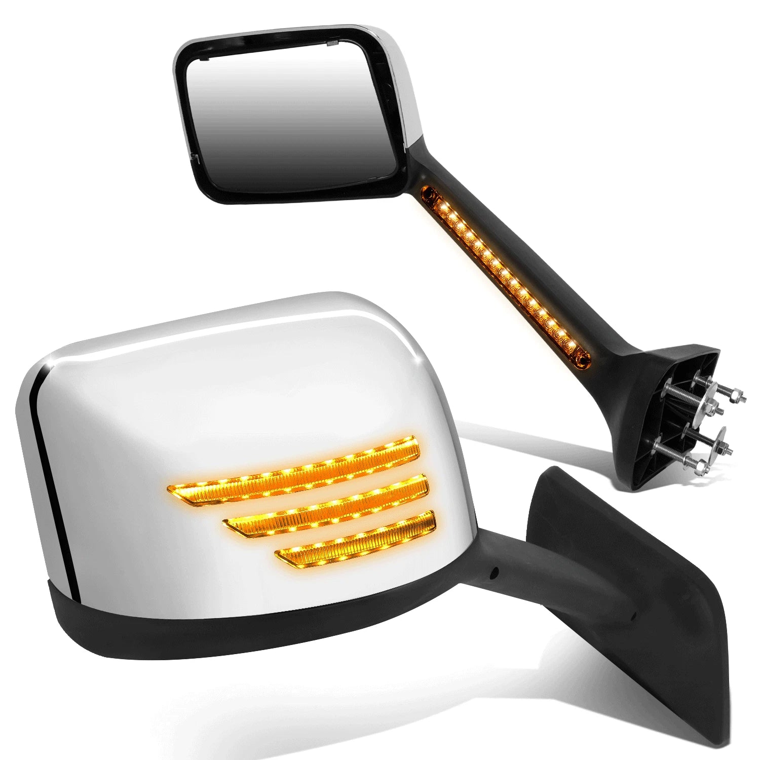 Sequential LED Turn Signal Hood Mirrors for International MV HV LT (2018–2022)