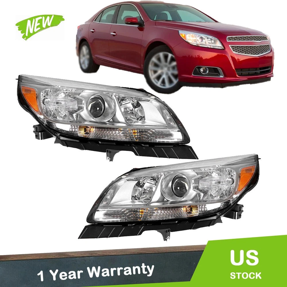 Set of 2 Halogen Headlight Headlamps for Chevrolet Malibu (2013–2015)