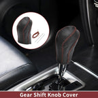 1Pc Gear Shift Knob Cover for Nissan Maxima (2016–2023) Black Brown Faux Leather