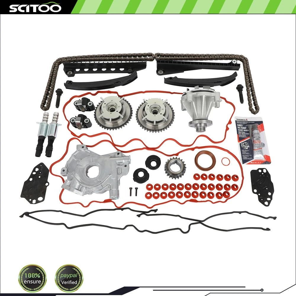 Timing Chain Kit with Oil Water Pump Cover Gasket for Ford F150 Lincoln (2004–2008)