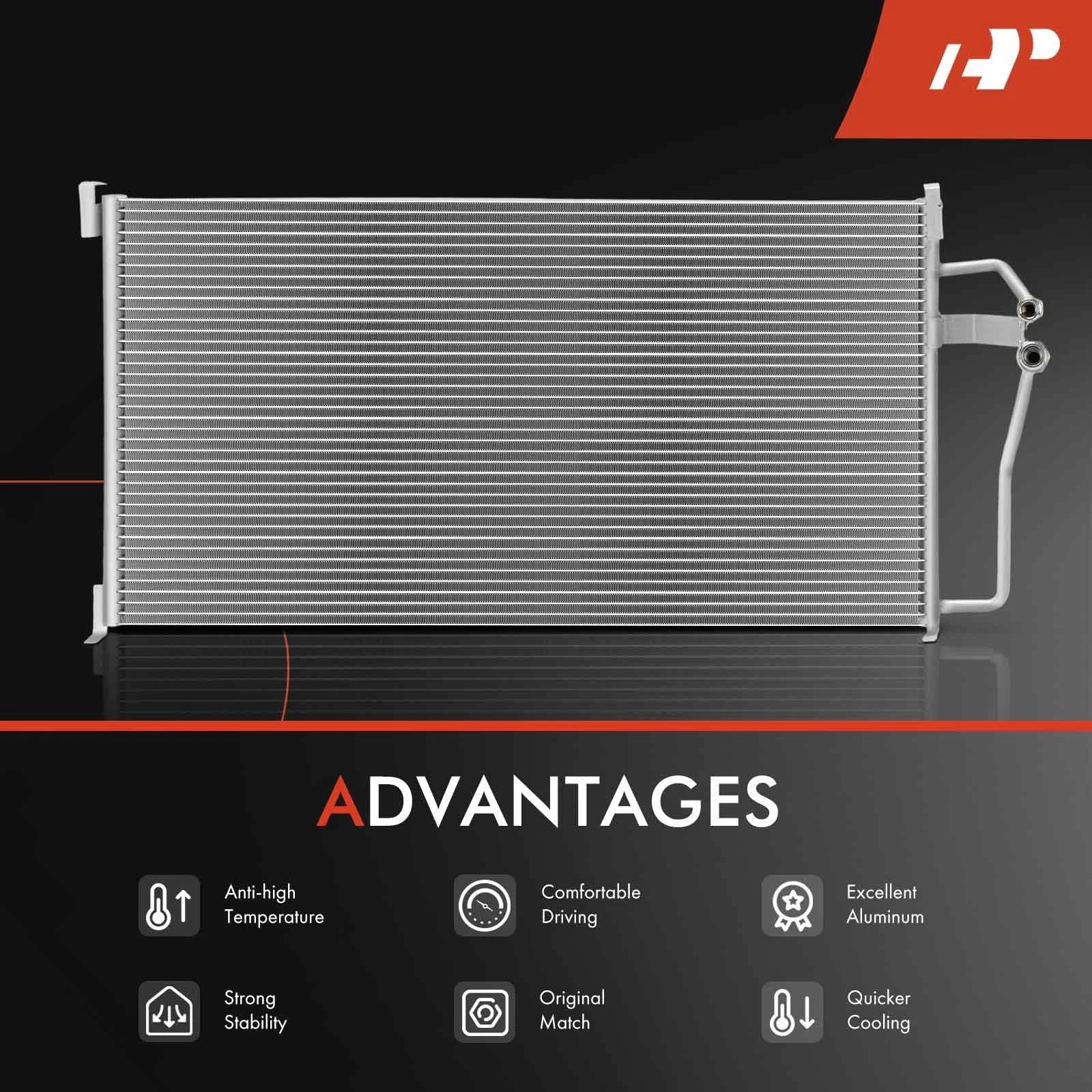 A/C Condenser with Bracket for Buick LeSabre, Park Avenue, Oldsmobile 88, 98