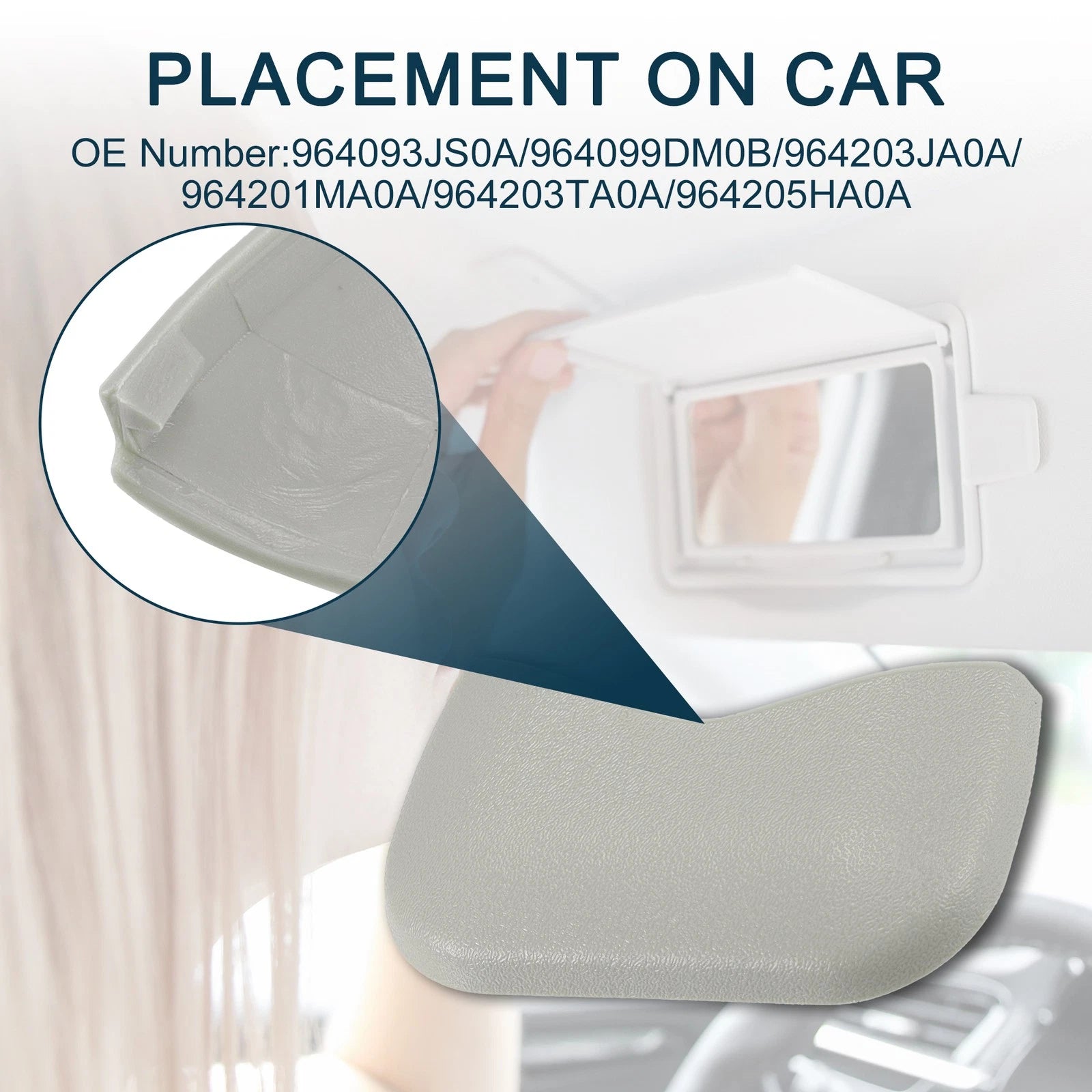 Makeup Mirror Cover Sun Visor Cap Clip for Nissan Gary (1 Set) No.964099DM0B