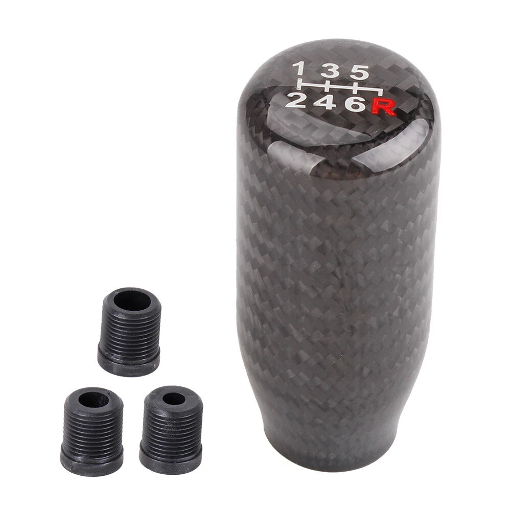 6 Speed Carbon Fiber Manual Gear Shift Knob for Universal Fit