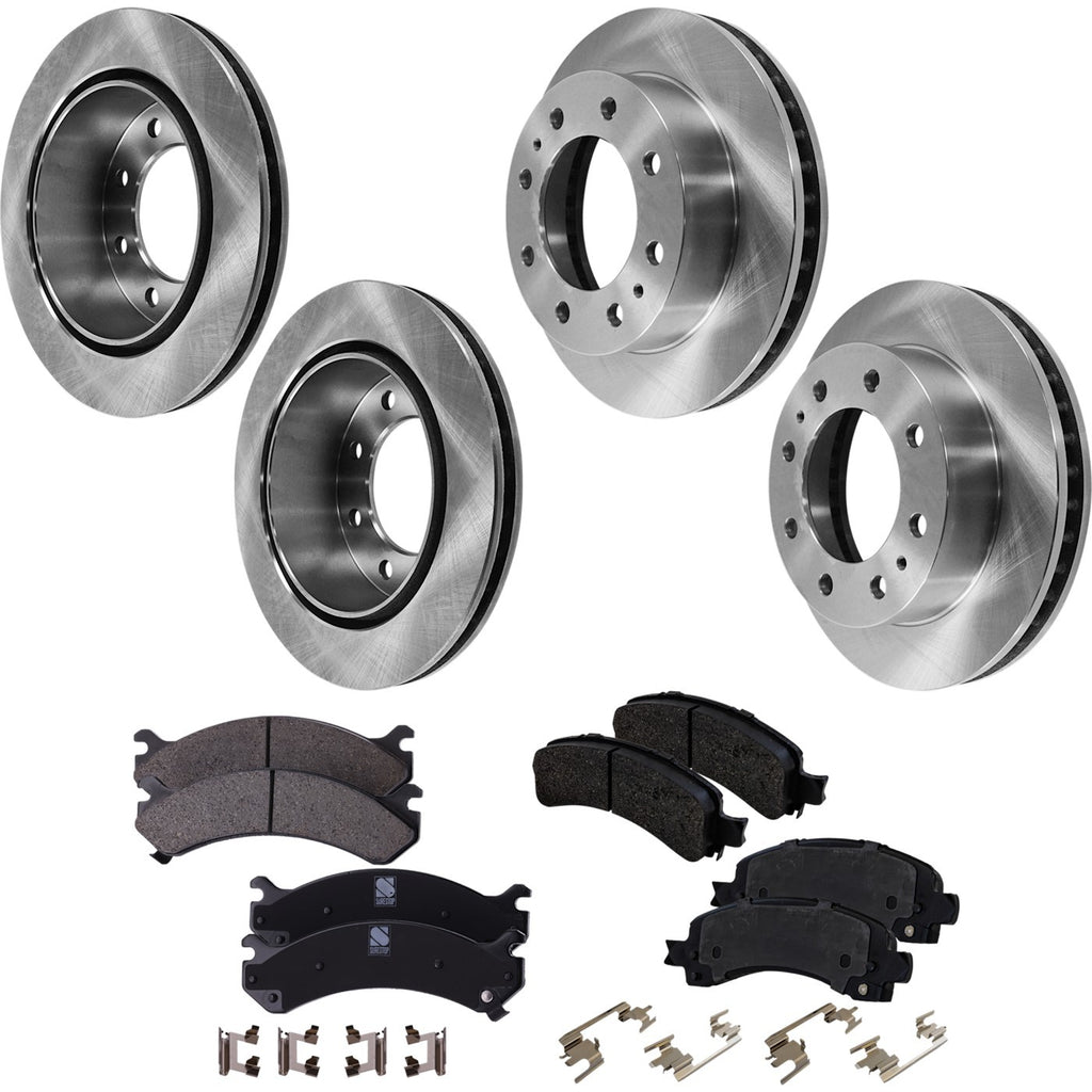 Brake Disc Rotors and Pads Kit for Chevy Express Van 2500
