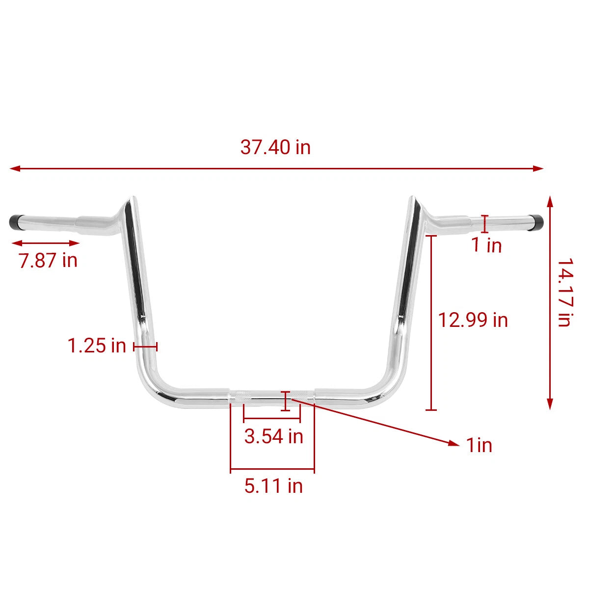 Chrome 12" Meathook Handlebar for Harley Street Electra Glide (1986–2024)