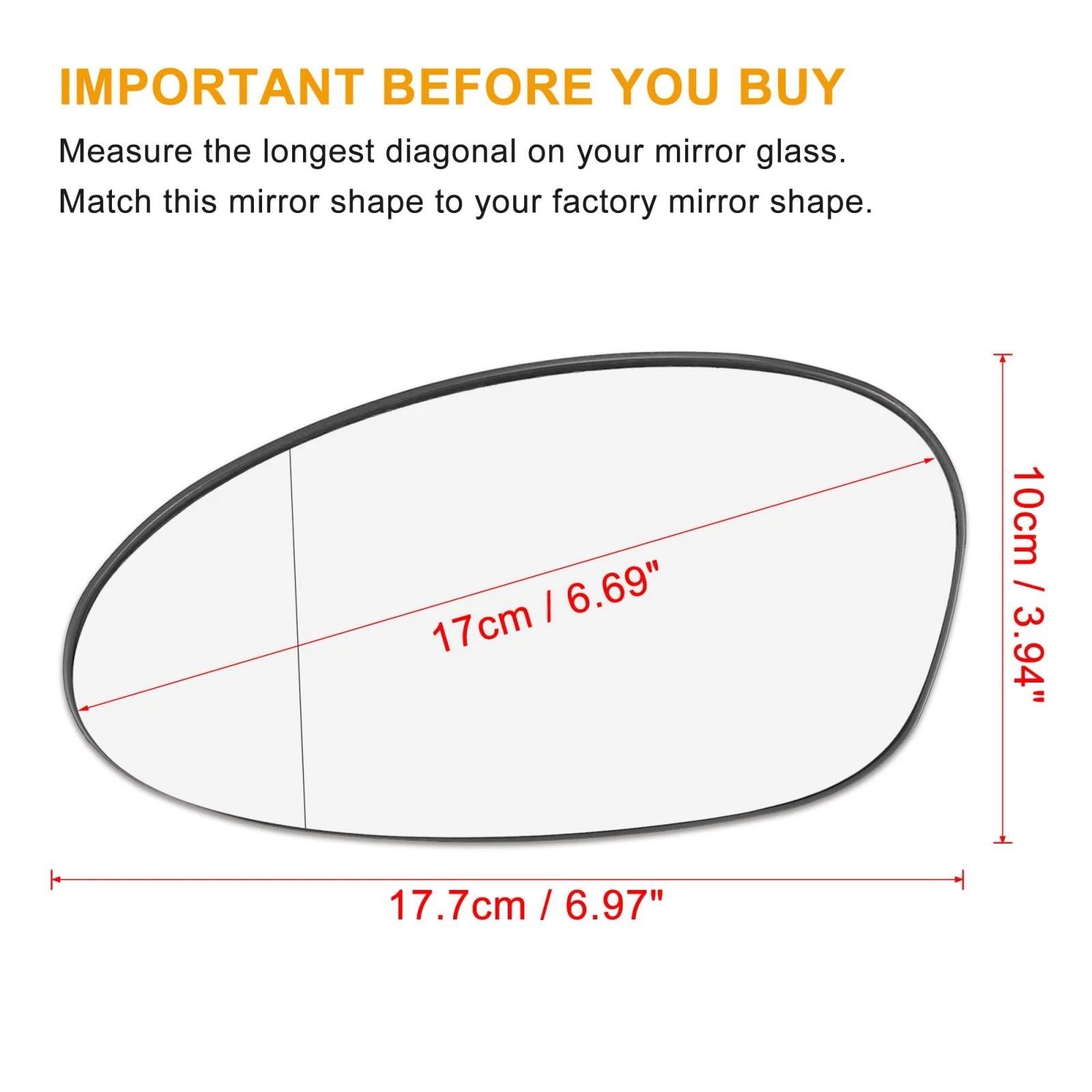 Heated Mirror Glass w/ Backing Left Side LH for BMW 335i 135i 128i (2007–2013)