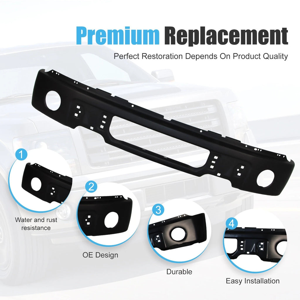 Black Steel Front Bumper Face Bar for Ford F-150 (2009–2014)