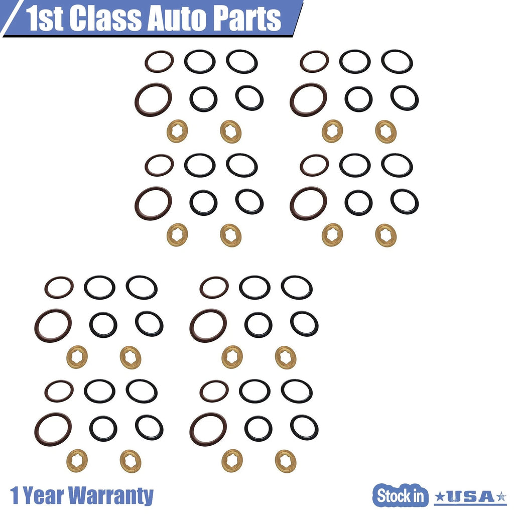 8X Turbo Diesel Fuel Injector O-Ring Kit for Ford E350 Van (2004–2005)