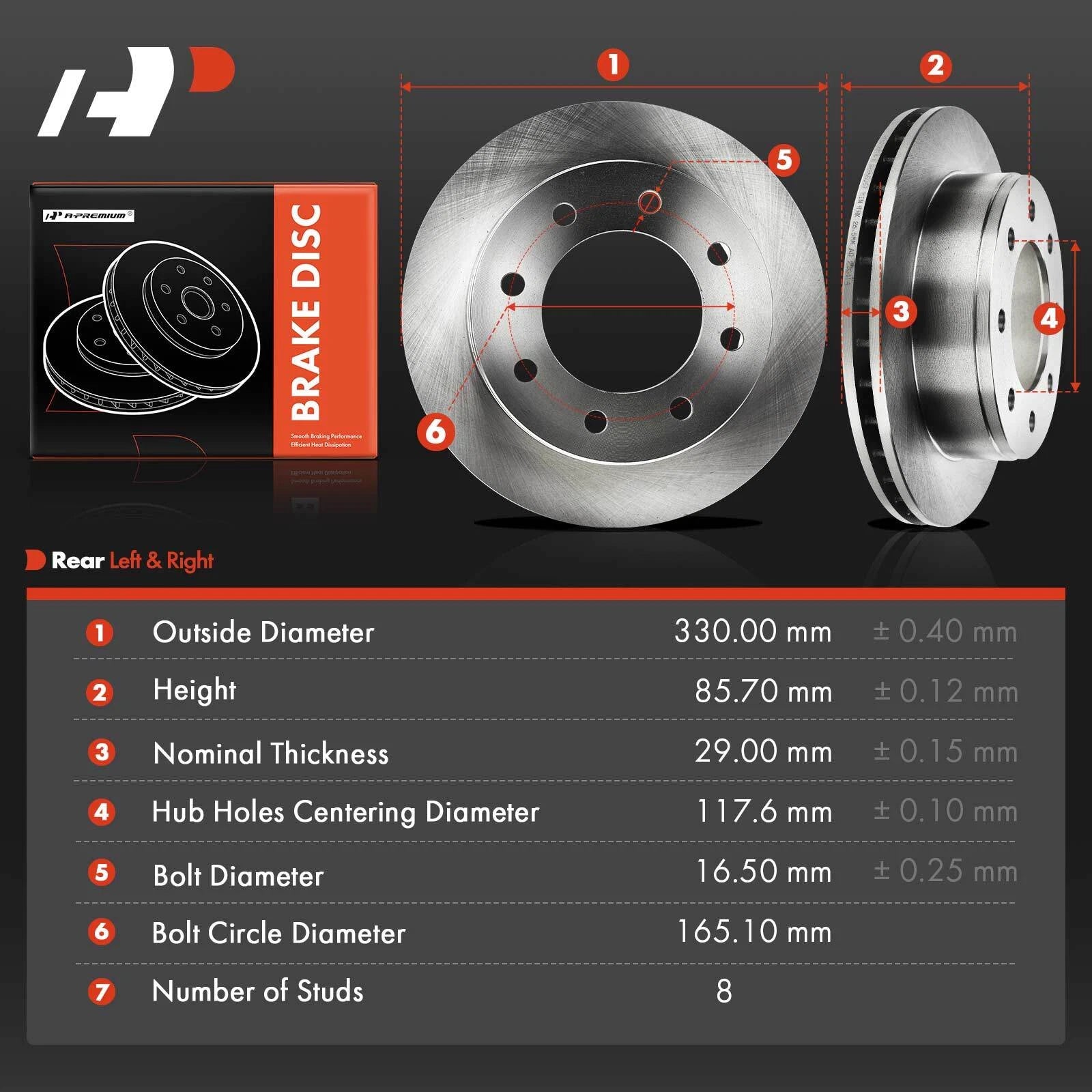 Rear Disc Brake Rotors for Chevy Silverado 2500, GMC Sierra 2500 (1999–2004)