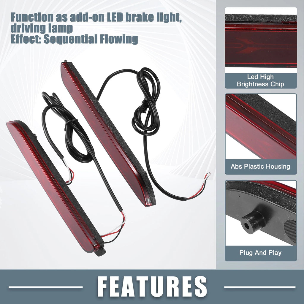 1 Pair Rear Bumper Reflector Fog Brake Light for Toyota Camry (2006–2014)