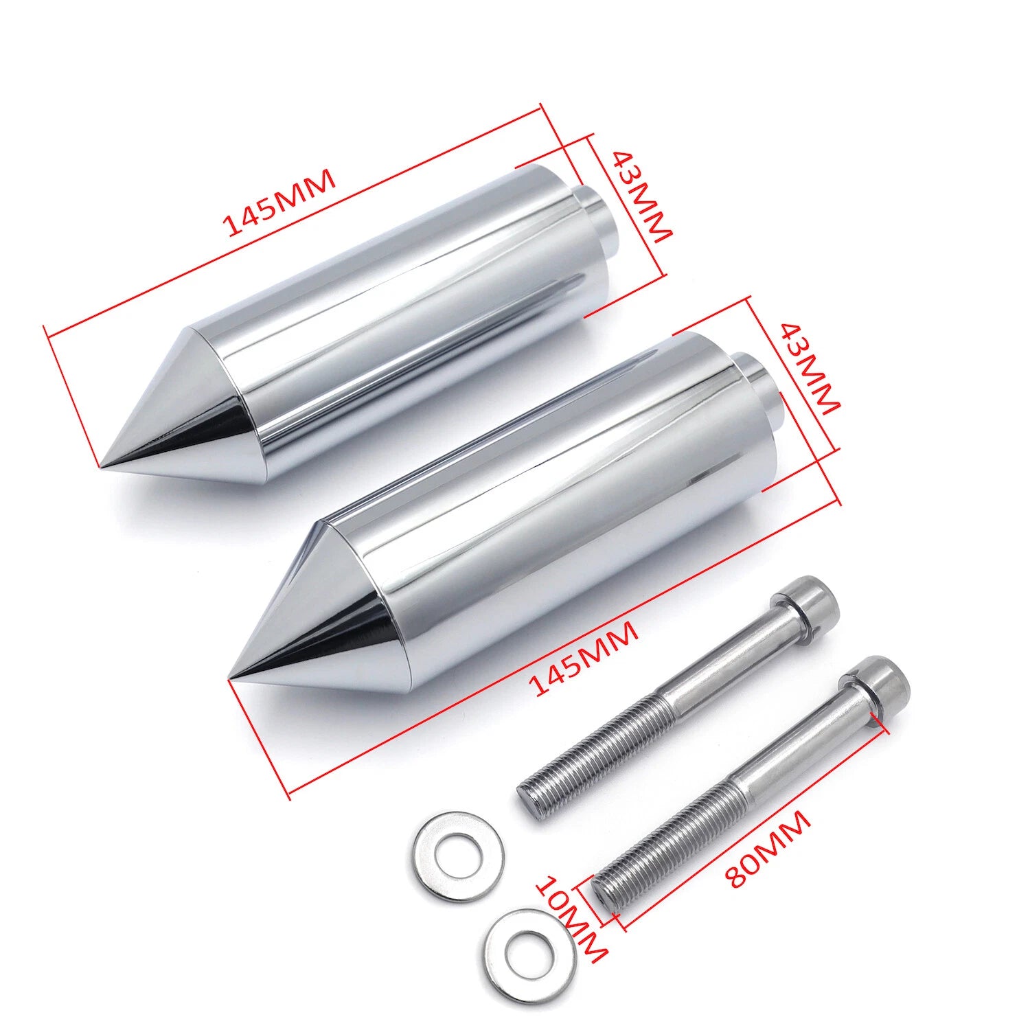 Chrome Extended Spike Frame Slider Protector for Yamaha FZ-6 FZ-6S (2004–2012)
