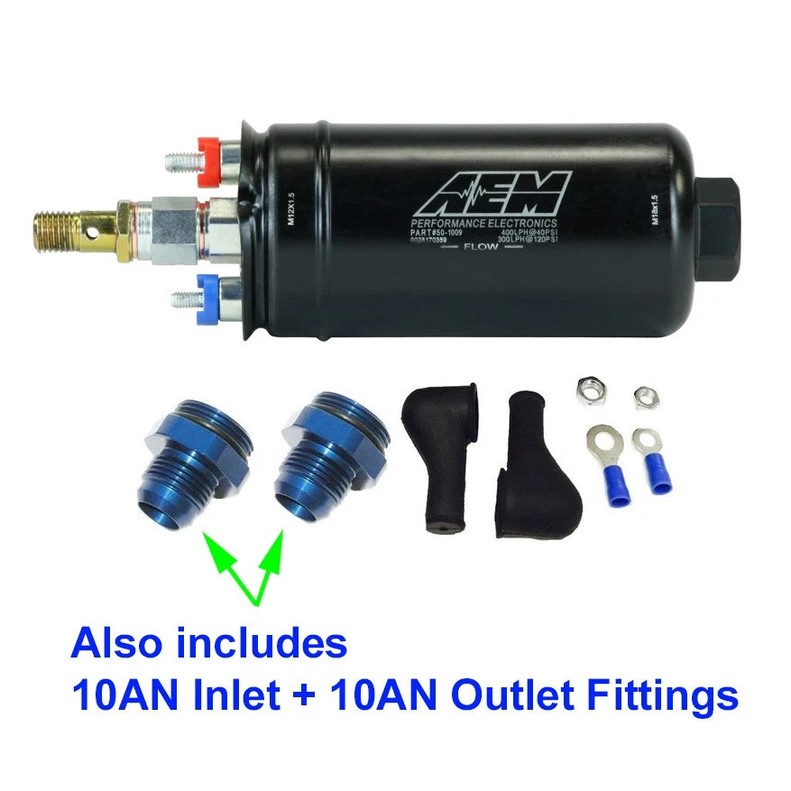 AEM 400LPH External Fuel Pump for 50-1009, 10AN Inlet/Outlet