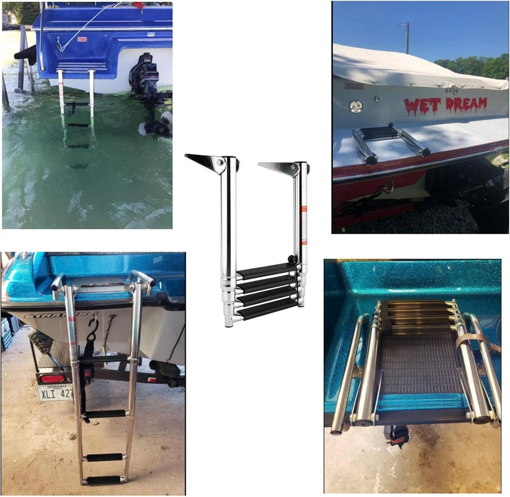 4 Step Stainless Steel Telescoping Boat Ladder for Amarine Made