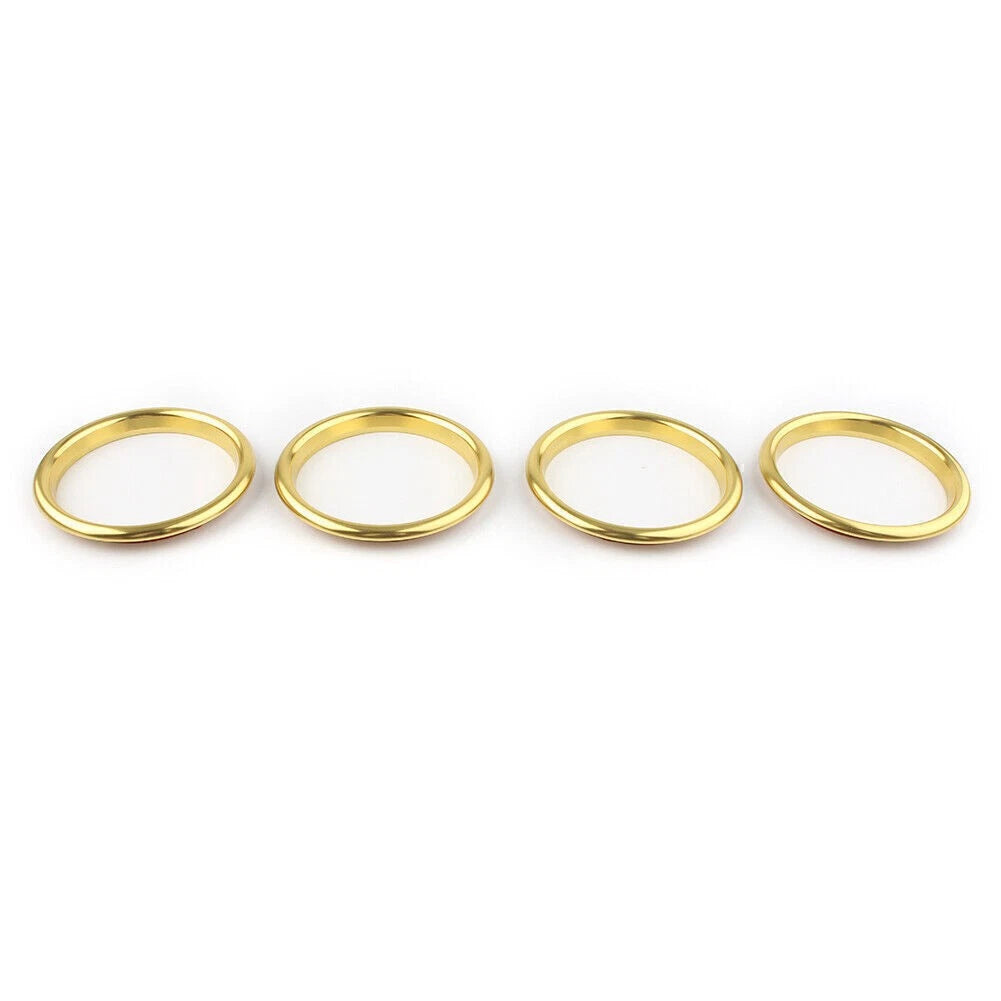 Set of 4 Air Vent Outlet Ring Covers for Audi A3 8V (2012–2019) Stainless Steel Yellow