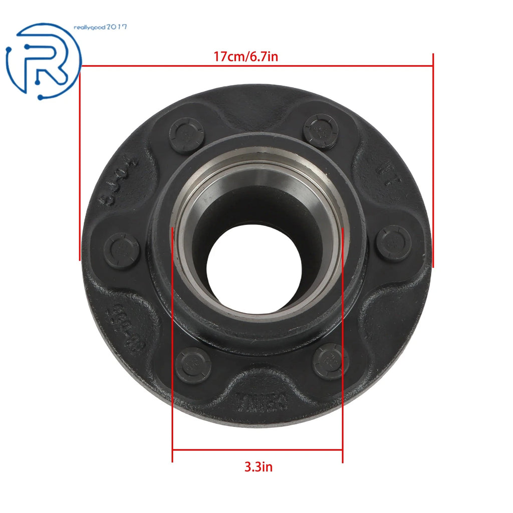 Set of 2 Spindle 6 Lug 5.5" Trailer Hub Idler Axle Kit #42 w/Bearing Kit