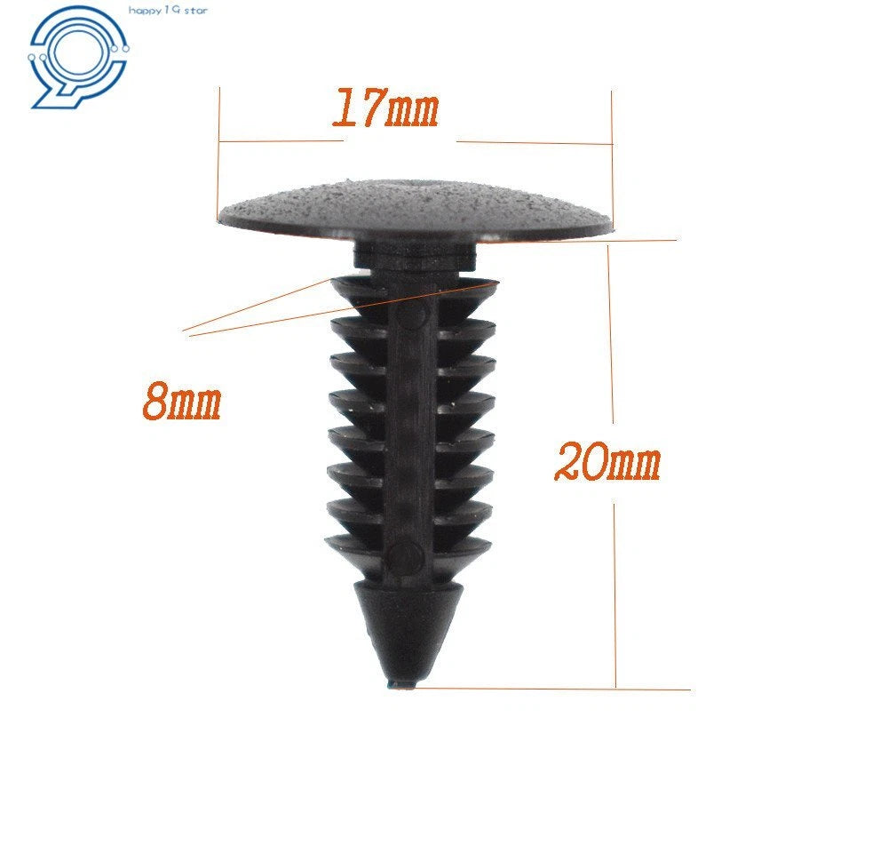 100 Pcs Push Clips for Car Auto Fender (8mm)