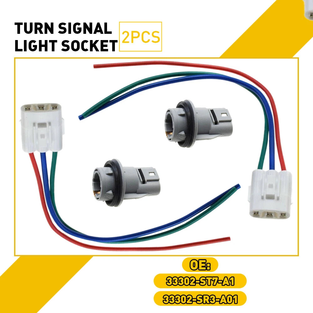 Front Signal Turn Light Connector Socket Harness Kit for Honda Civic