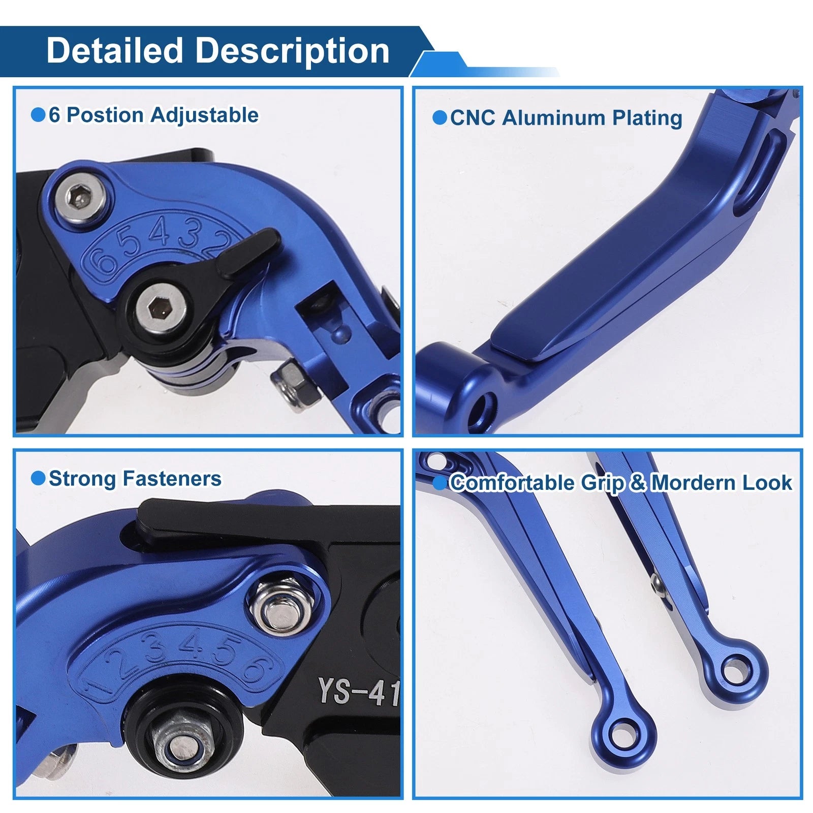 Adjustable Brake Clutch Levers for Suzuki GSXR150 (2017–2020) Blue