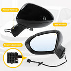 3Pin Left Side Door Mirror Black for Chevy Cruze (2016–2019) Sedan/Hatchback