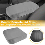 Console Lid Armrest Cover for Dodge RAM 1500 2500 3500 (2002–2008) Gray Leather
