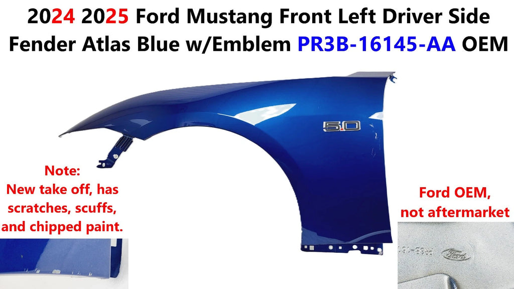 Front Left Fender for Ford Mustang GT (2024–2025) PR3B-16145-AA