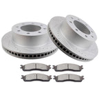 Set of 4 Drilled Slotted Brake Rotors and Ceramic Pads for Dodge Ram 1500 2500 3500
