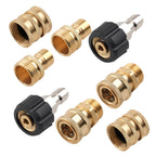 8PCS Quick Connect Kit M22 Brass Steel Adapter for Pressure Washer