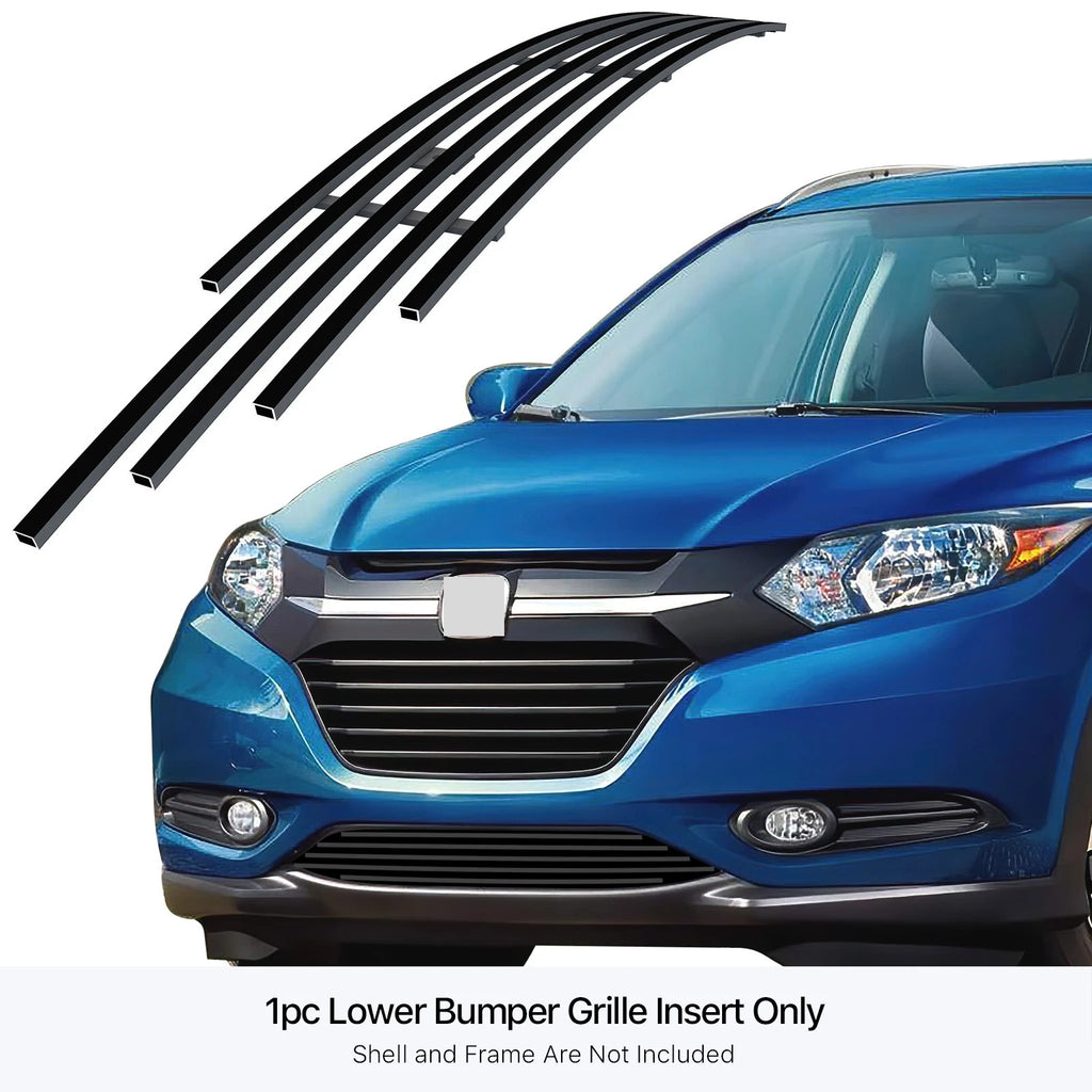 Lower Bumper Grille Insert for Honda HR-V (2016-2018) Stainless Steel Black