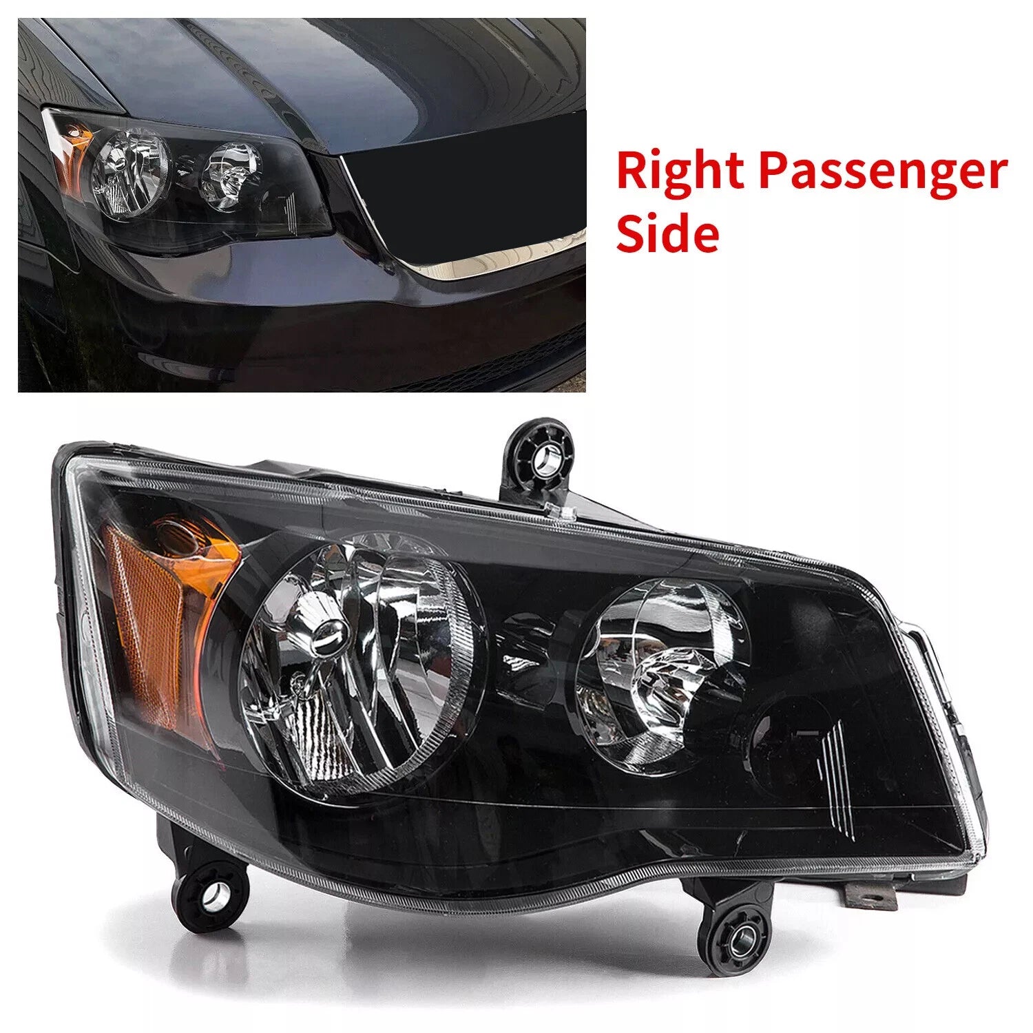 Right Headlight for Chrysler Town & Country, Dodge Grand Caravan (2008–2016)