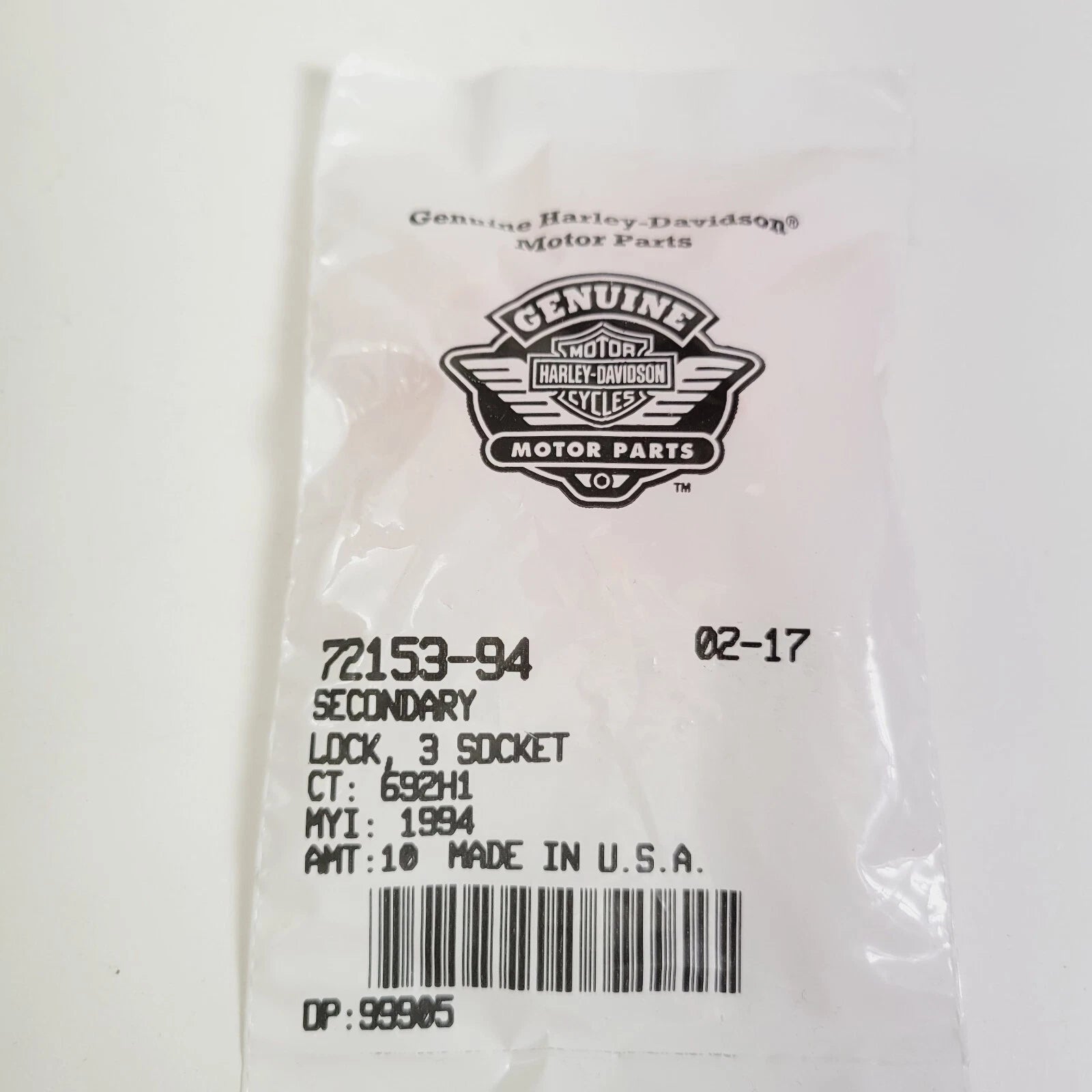 Secondary Lock 3 Socket for Harley-Davidson (1994–1994) 72153-94