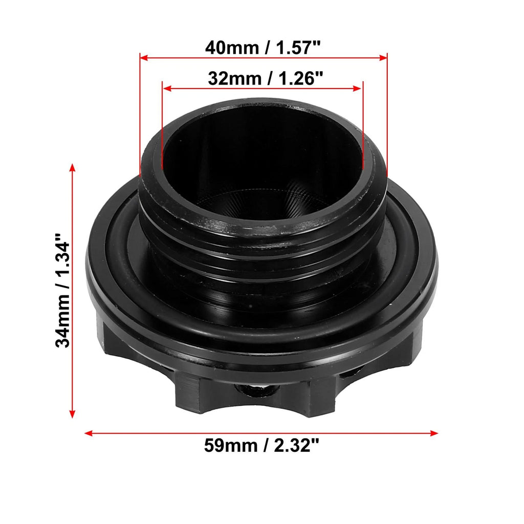 Black Aluminum Alloy Gas Oil Filler Plug Cover for Subaru 