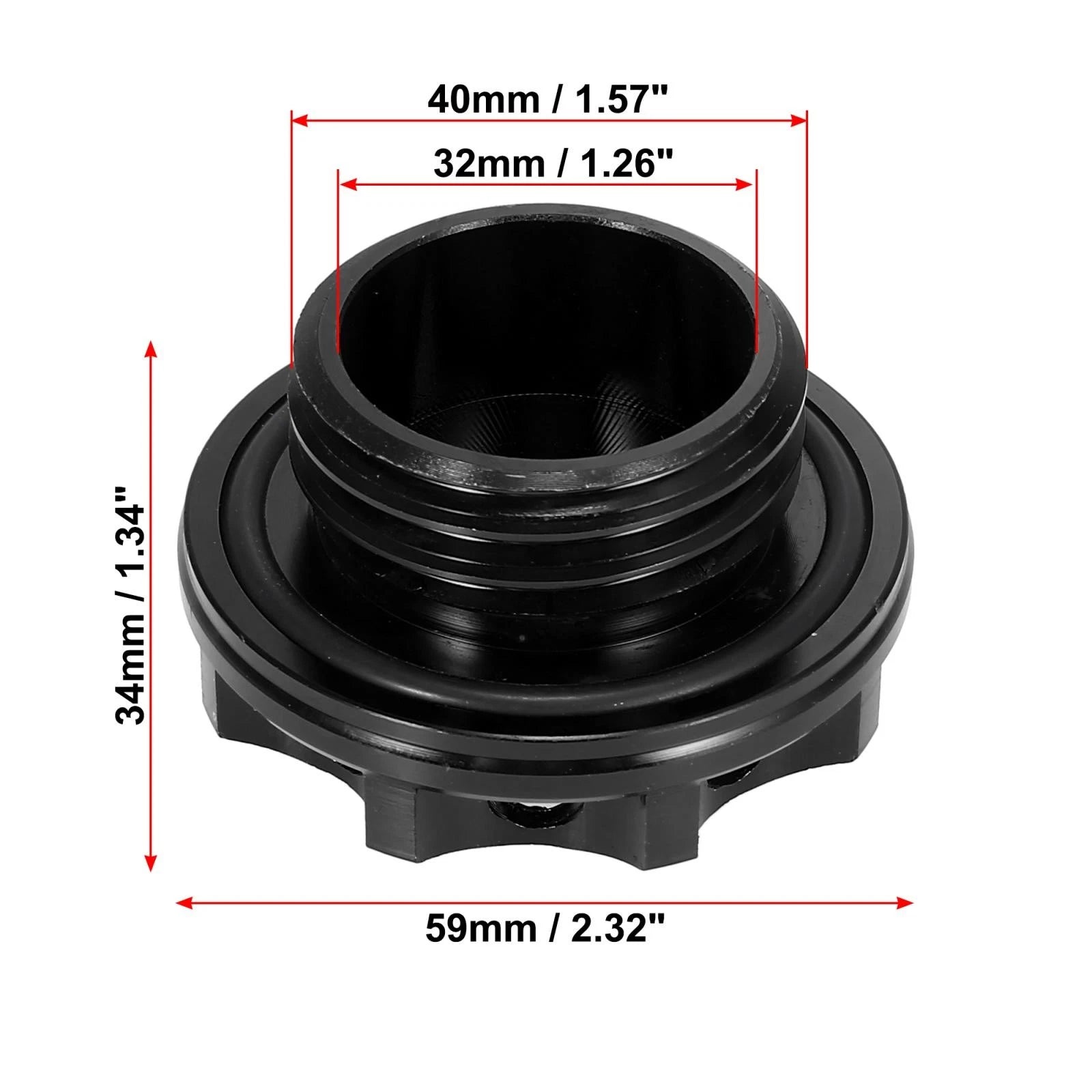 Black Aluminum Alloy Gas Oil Filler Plug Cover for Subaru 