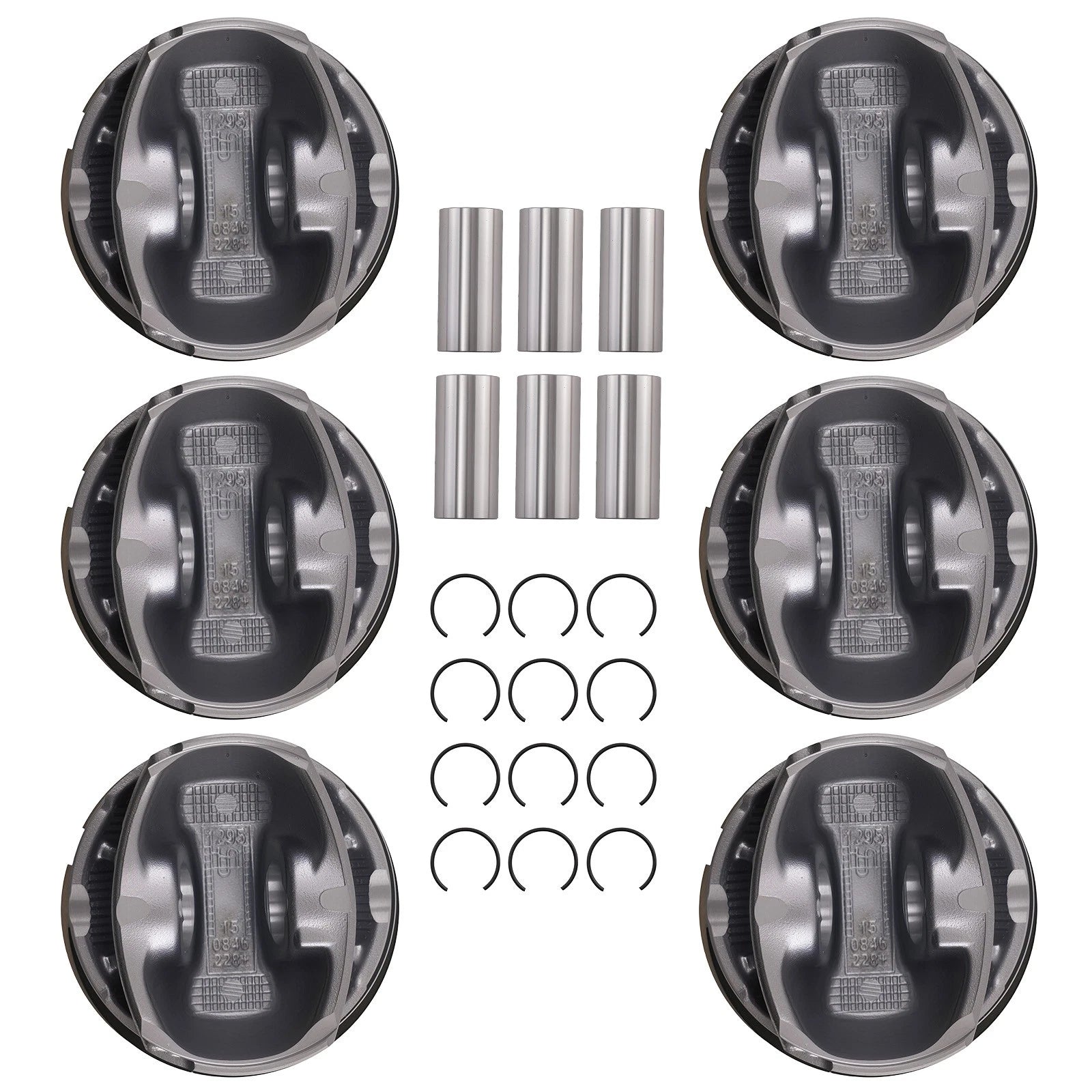 6pcs Piston & Rings Kit for Land Rover Range Rover Sport 3.0L V6 (2014–2019)