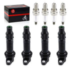 4 x Coil & Spark Plug for Yamaha WaveRunner VX Cruiser Deluxe (2006–2015)
