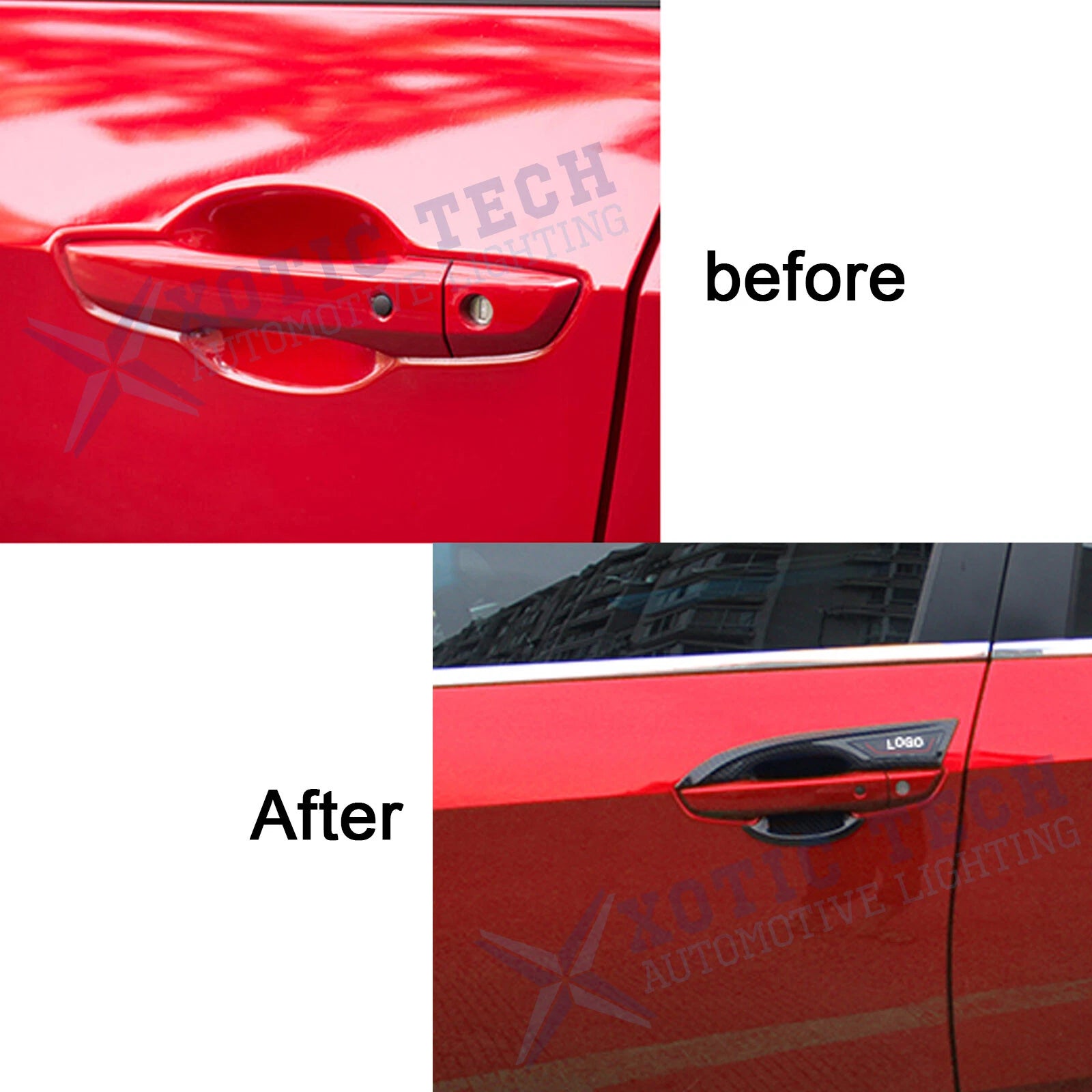 Carbon Fiber Door Handle Bowl Frame Trim for Honda Civic (2016-2021)