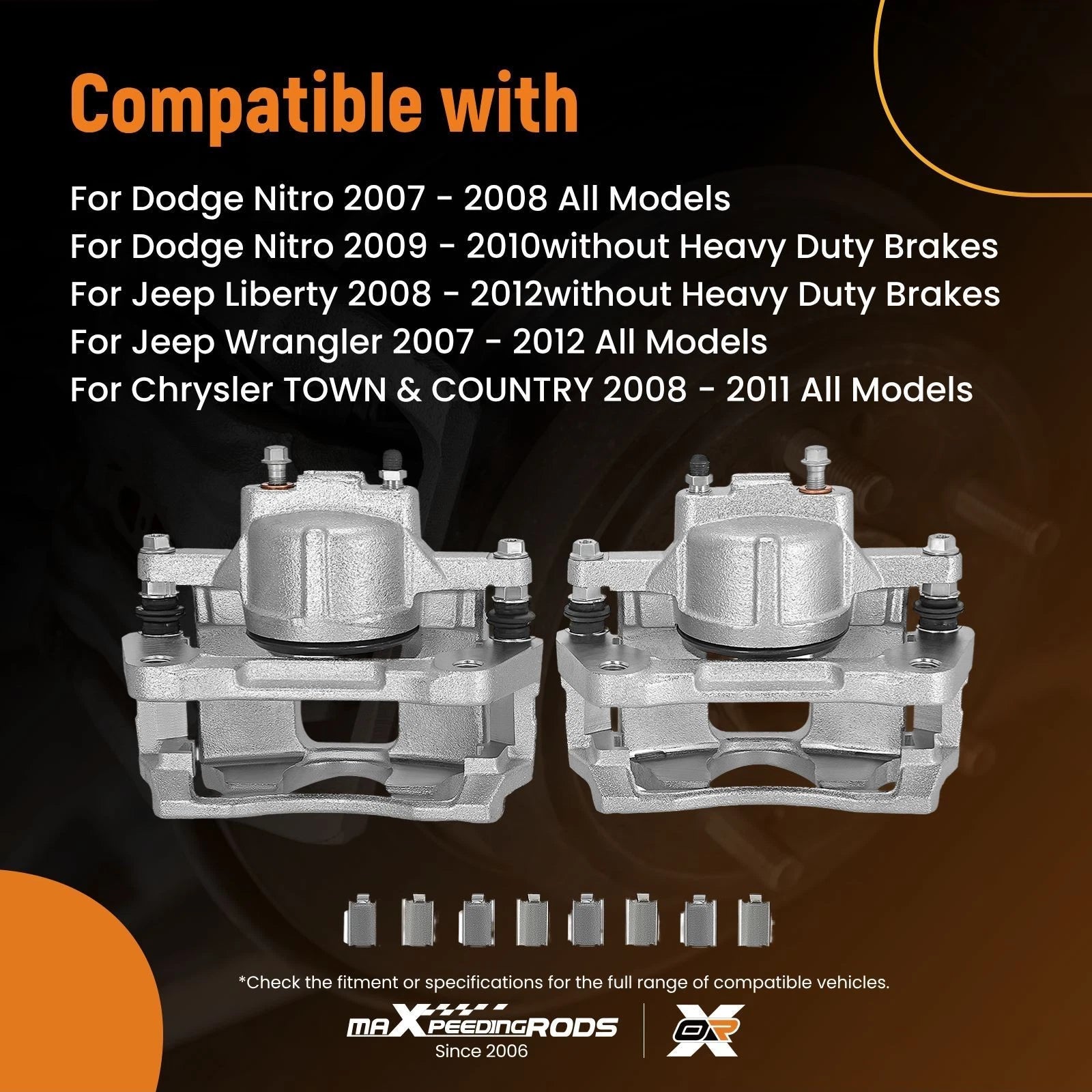 Front Brake Caliper Set for Ram C/V (2012-2015) Left Right Side