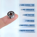 2 Pcs 686-2RS Deep Groove Ball Bearings for Auto (6x13x5mm)