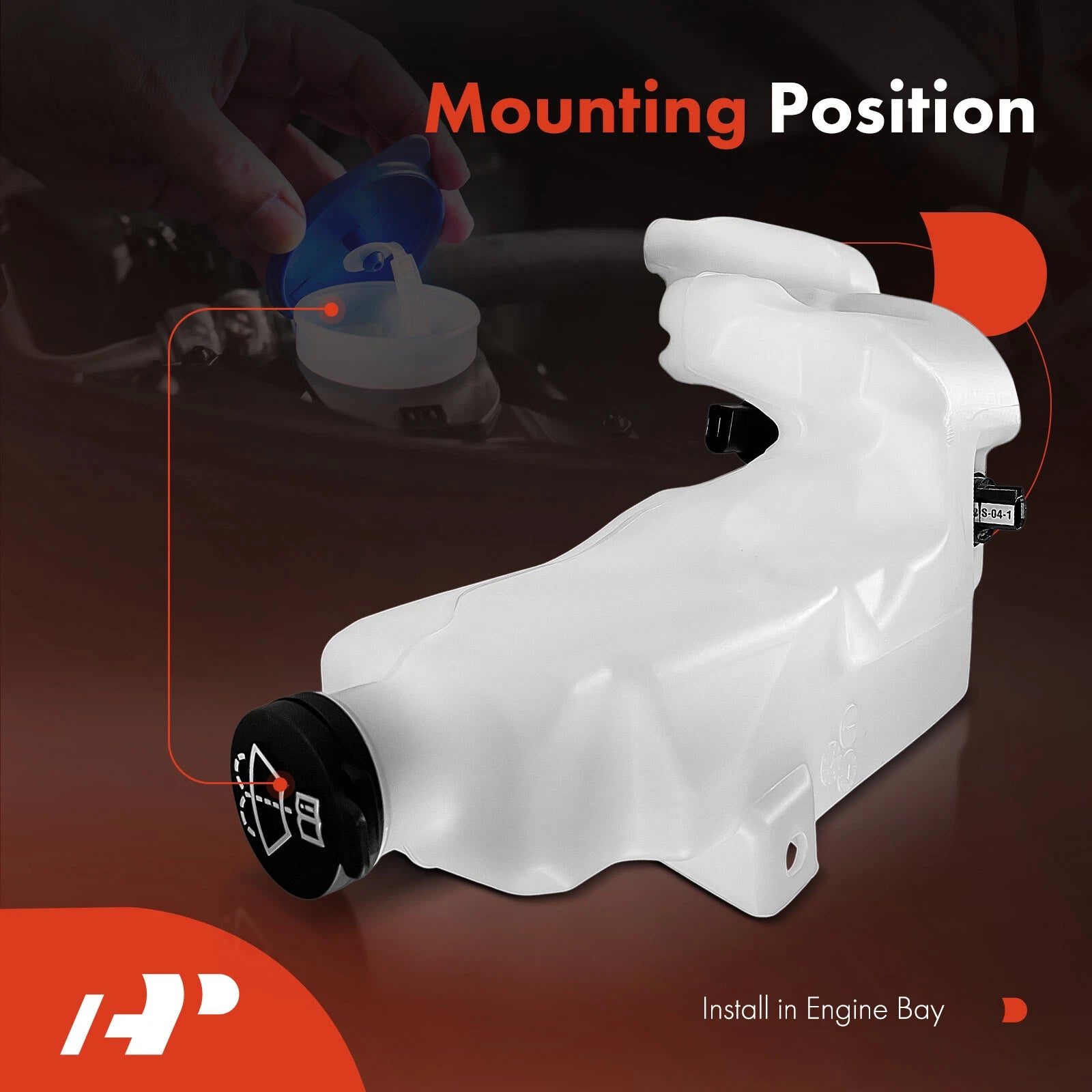 Washer Reservoir with Pump & Cap for Chevy Colorado GMC Canyon (2018–2022)