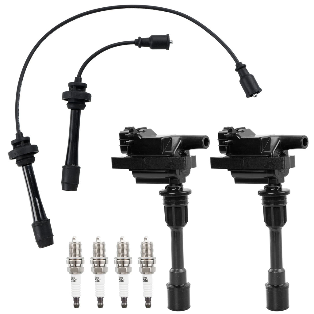 2X Ignition Coil Pack & Spark Plug Wire Set for Mazda Protege (2001–2005)