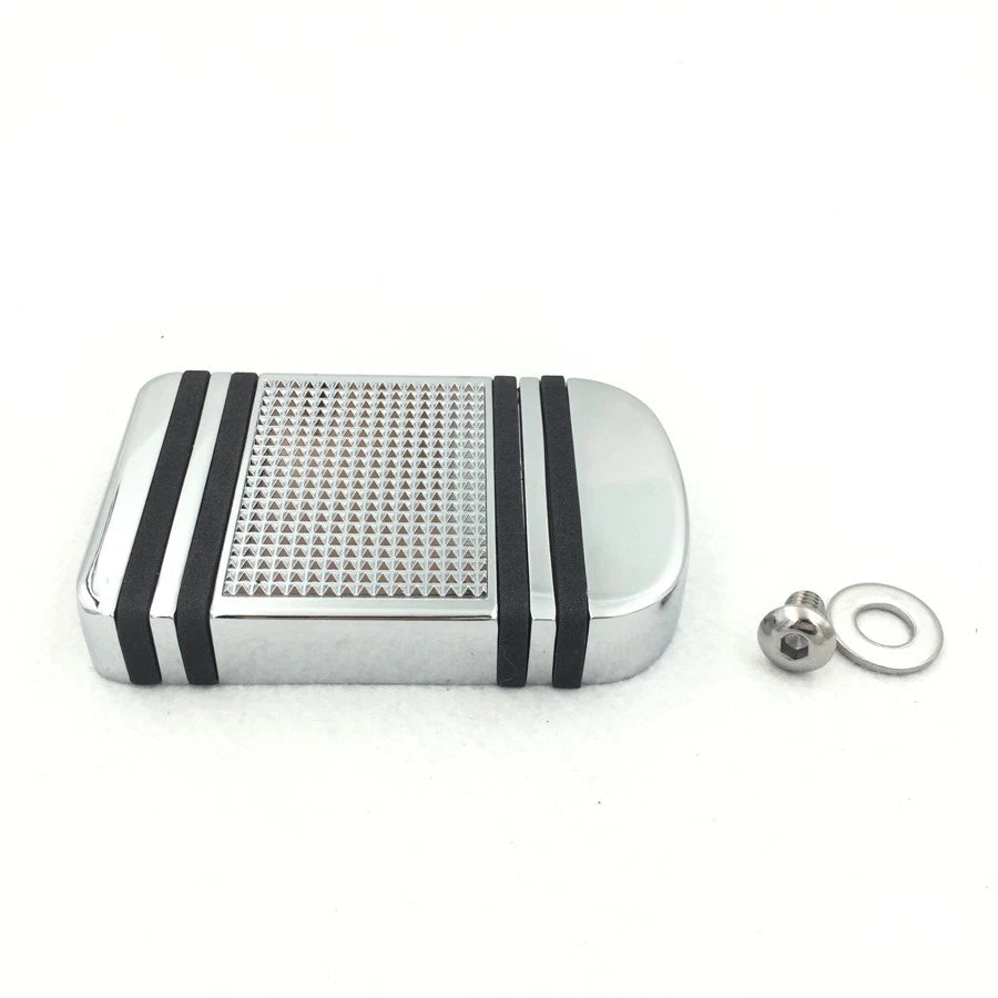 Chrome Aluminum Edge Cut Brake Pedal Pad Cover for Harley Sportster Dyna (1982–2017)