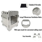 Folding Wood Stove Pocket Alcohol Stove for Camping Backpacking