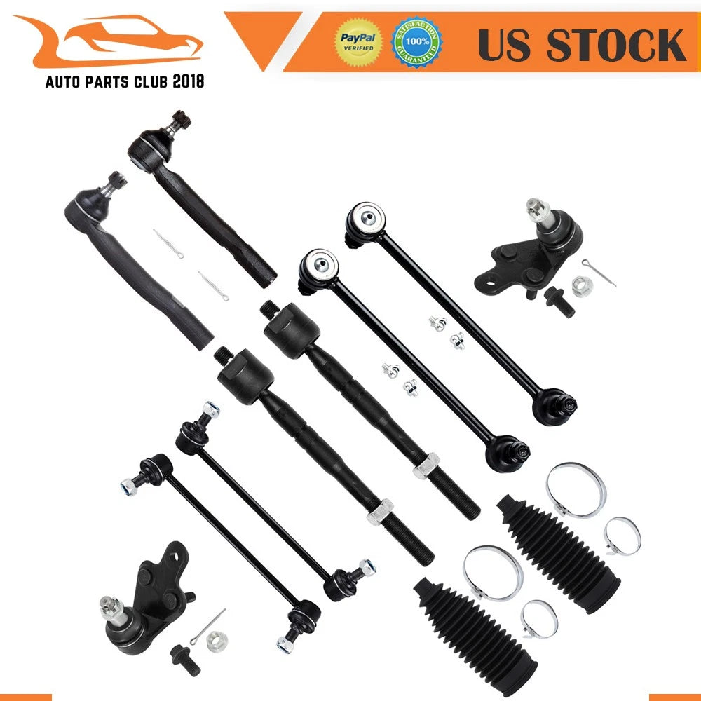 Set of 12 Front Lower Ball Joints & Tie Rod Ends for Toyota Camry (2007–2011)