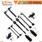 Set of 12 Front Lower Ball Joints & Tie Rod Ends for Toyota Camry (2007–2011)
